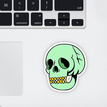 Cracked Skull Laptop Sticker