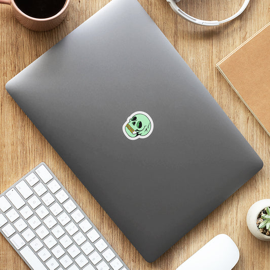 Cracked Skull Laptop Sticker