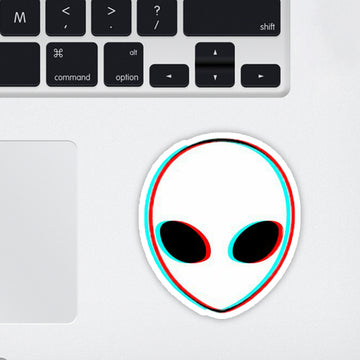 Glitch Alien Laptop Sticker