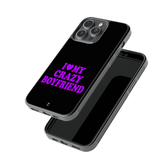 I Love My Crazy Boyfriend Glossy Metal Case