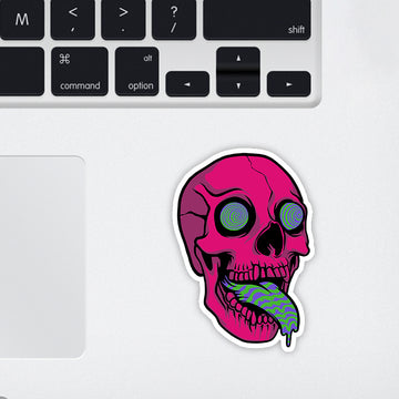 Trippy Skull Laptop Sticker