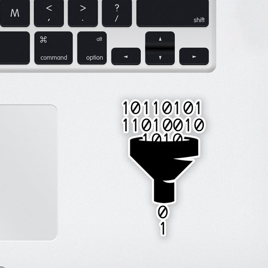 Binary Funnel Laptop Sticker