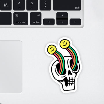 Funny Skull Laptop Sticker