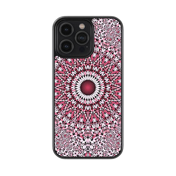 Pink White Rangoli Glossy Metal Case