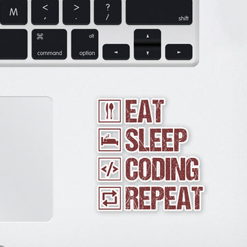 Eat sleep coding Repeat Laptop Sticker