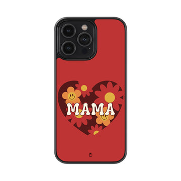 Floral Heart Mama Glossy Metal Case