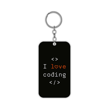 I Love Coding Keychain