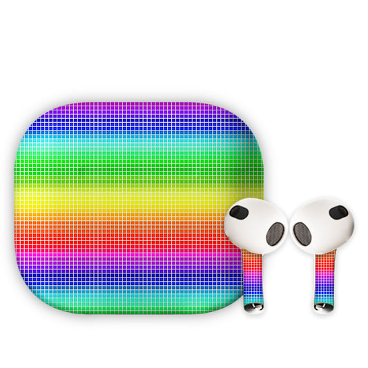 Colourful Tiny Square Pattern Earbuds Skin