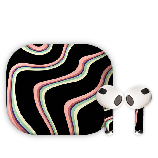 Wavy Mooshy Design Earbuds Skin