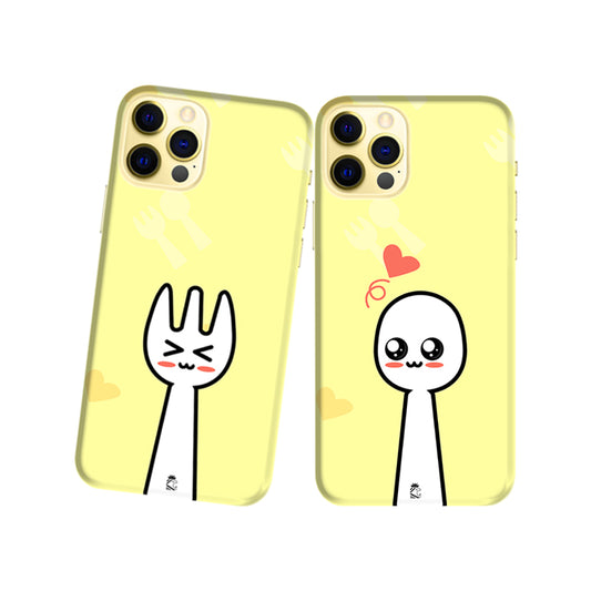 Fork and Spoon  Slim Hard Couple Phone Case