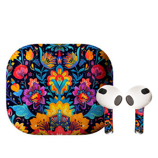 Floral Motif Earbuds Skin