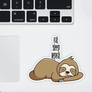 Eat Sleep Repeat Laptop Sticker