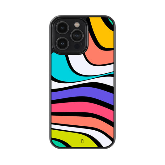 Colourful Waves Glossy Metal Case