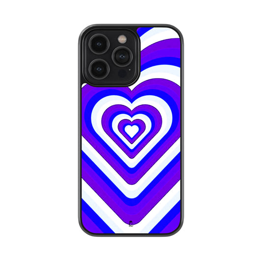 Blue Purple Hearts Glossy Metal Case