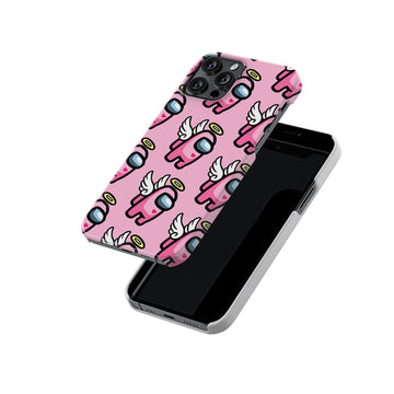 Among Us Pink Pattern Slim Hard Case