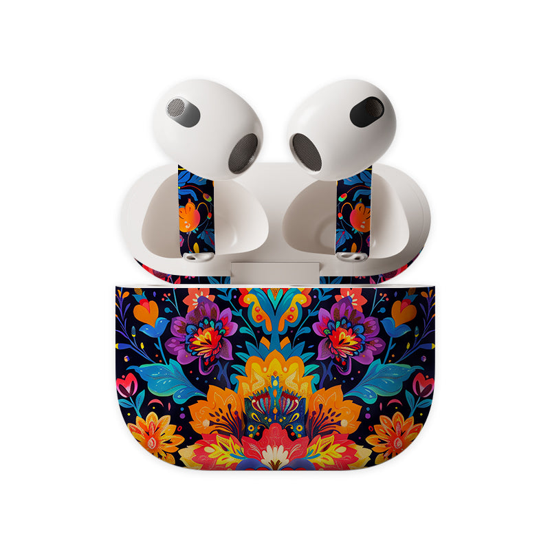 Floral Motif Earbuds Skin