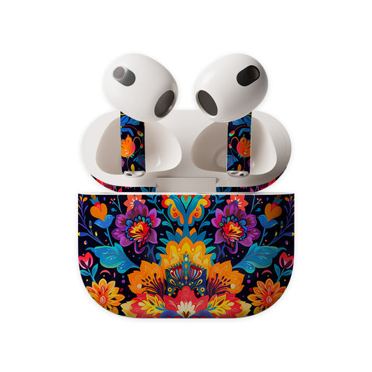 Floral Motif Earbuds Skin