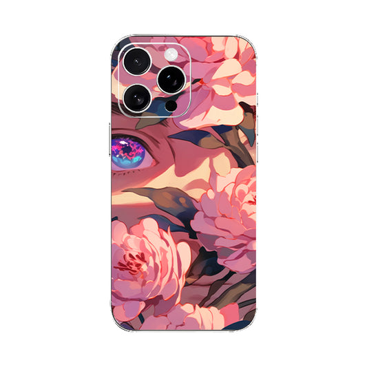 Pink Floral Eyes Mobile Phone Skin