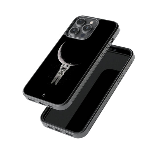 Hanging On Moon Glossy Metal Case