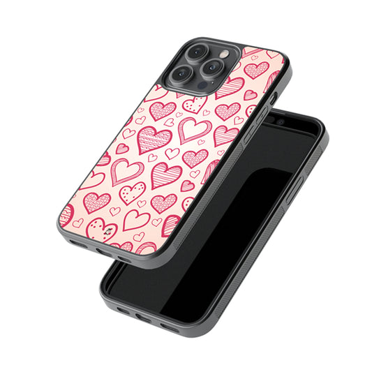 Heart Doodles Glossy Metal Case