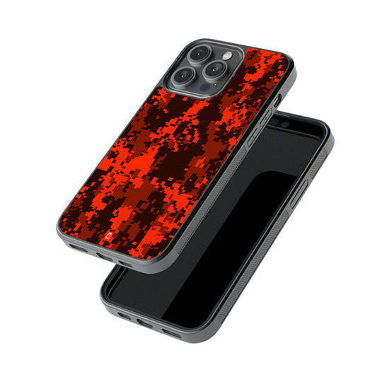 Retro Red Camo Glossy Metal Case