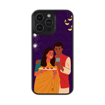 Diwali Couple Glossy Metal Case