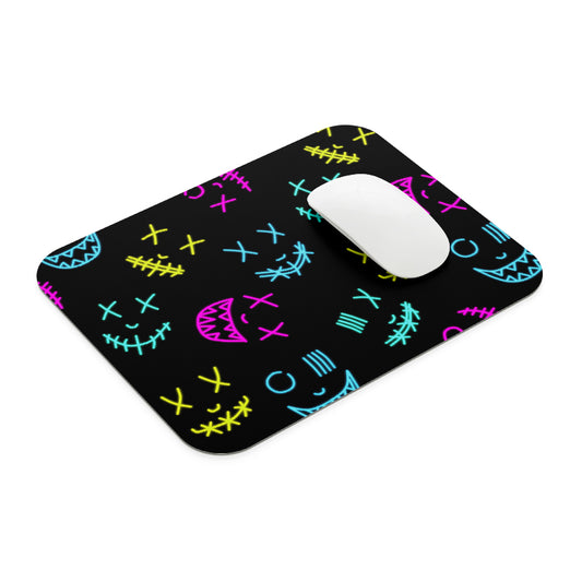 Happy Neon Mask Mouse Pad