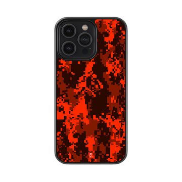 Retro Red Camo Glossy Metal Case