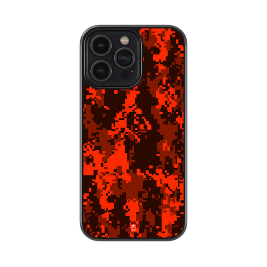 Retro Red Camo Glossy Metal Case