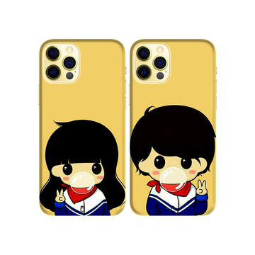 Peaceful love Slim Hard Couple Phone Case