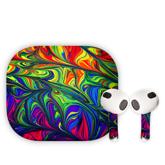 Colourful Fluid Earbuds Skin