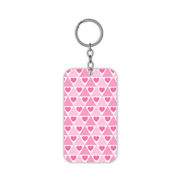 Cute Pink Hearts Keychain