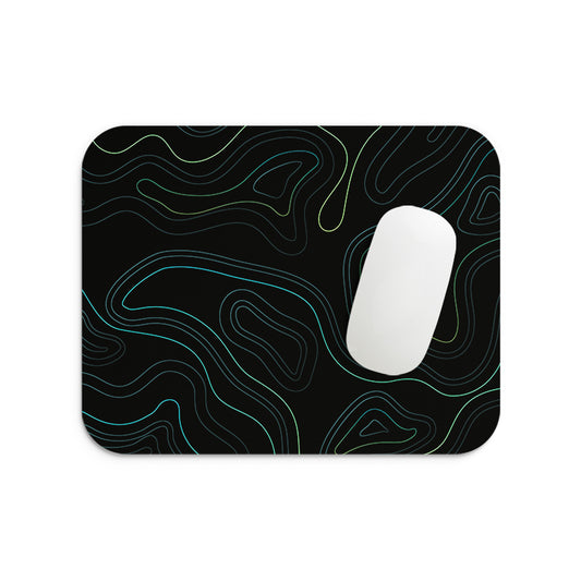 Blue Topograph Lines Mouse Pad