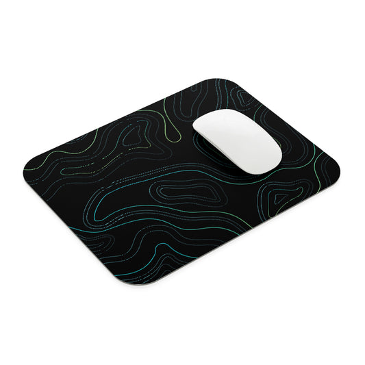 Blue Topograph Lines Mouse Pad