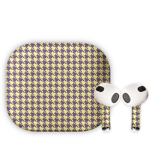 Beige And Purple Tiny Pattern Earbuds Skin