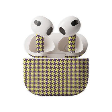 Beige And Purple Tiny Pattern Earbuds Skin