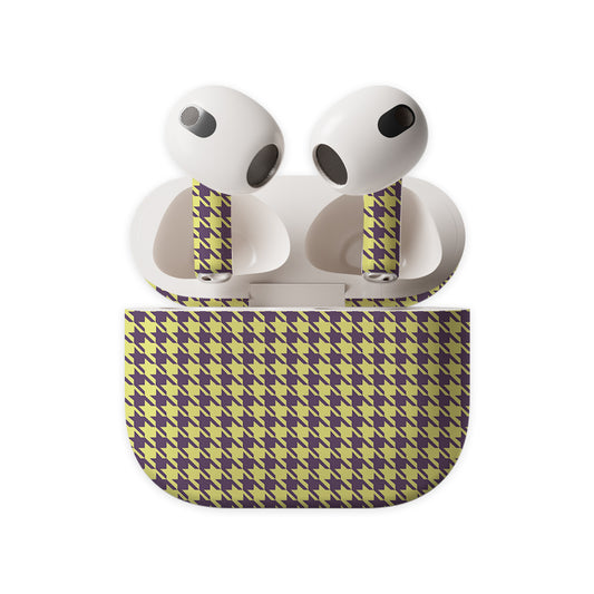 Beige And Purple Tiny Pattern Earbuds Skin