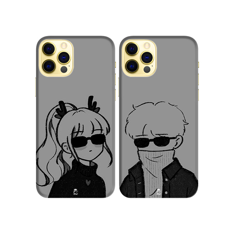 Attitude Couple Slim Hard Couple Phone Case