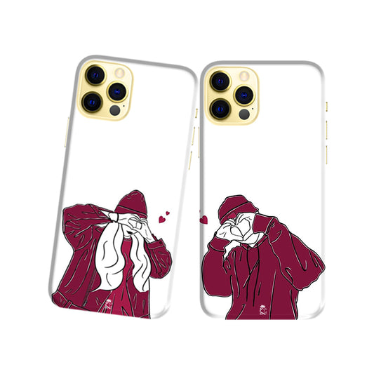Love Hearts Slim Hard Couple Phone Case