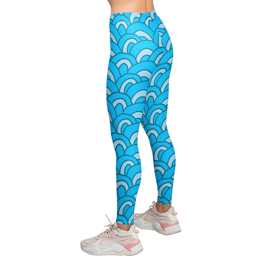 Blue Plateau High Waist Leggings