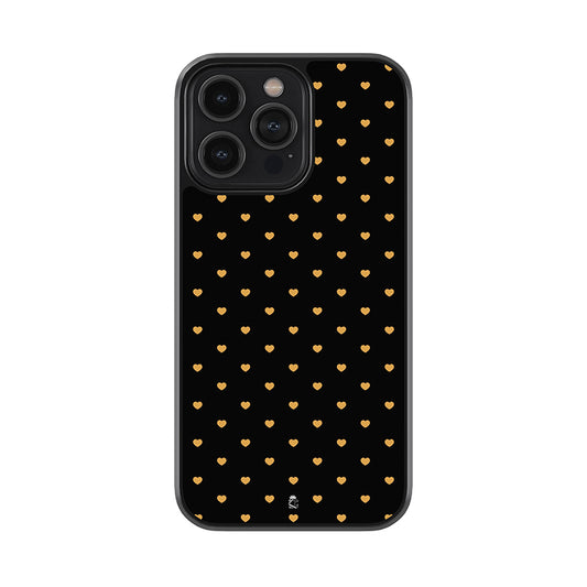 Tiny Golden Hearts Glossy Metal Case