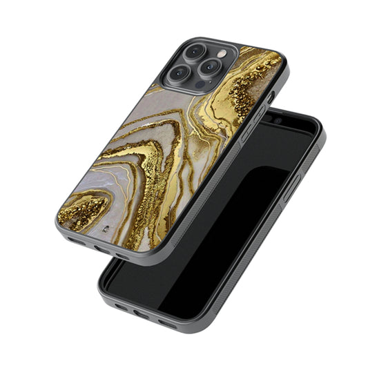 Golden Emperador Marble Glossy Metal Case