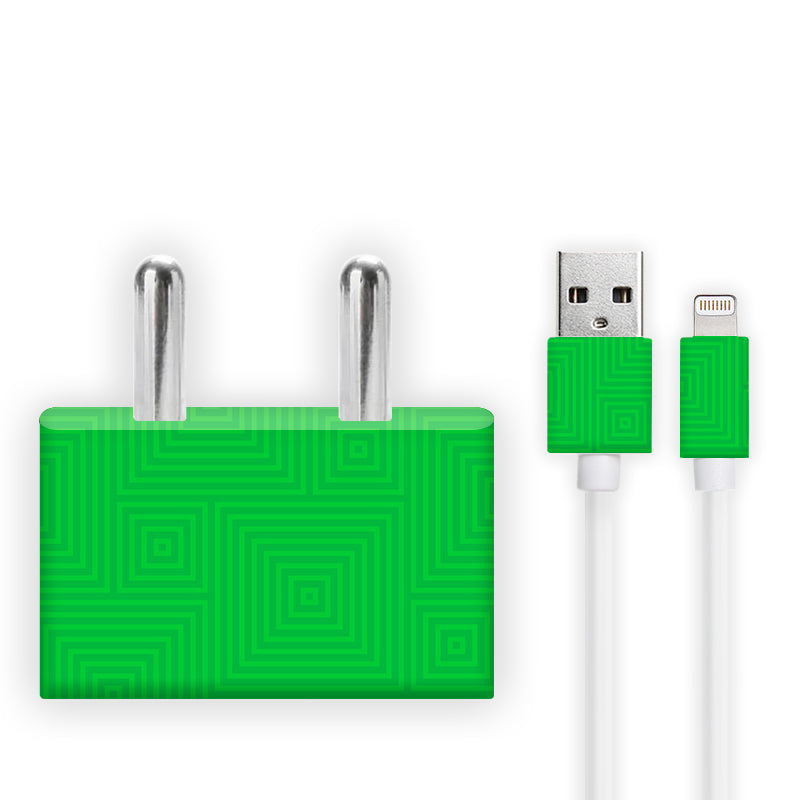 Green Squares Charger Skin