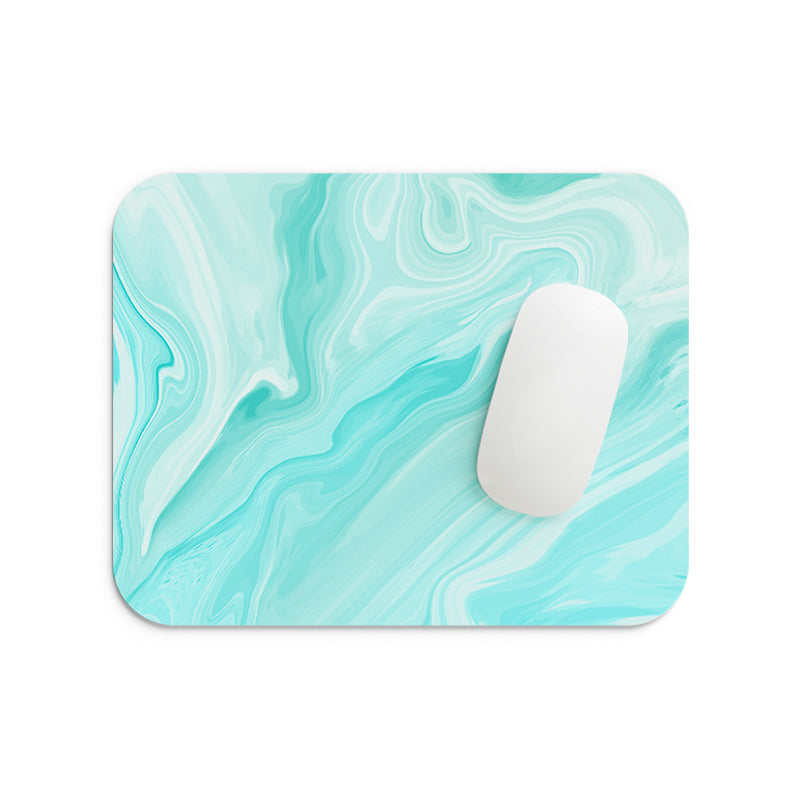 Neon Blue Fluid Mouse Pad