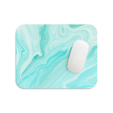 Neon Blue Fluid Mouse Pad