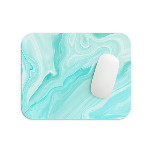Neon Blue Fluid Mouse Pad
