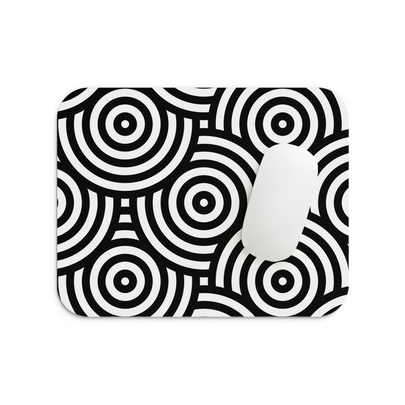 Black Circles Mouse Pad