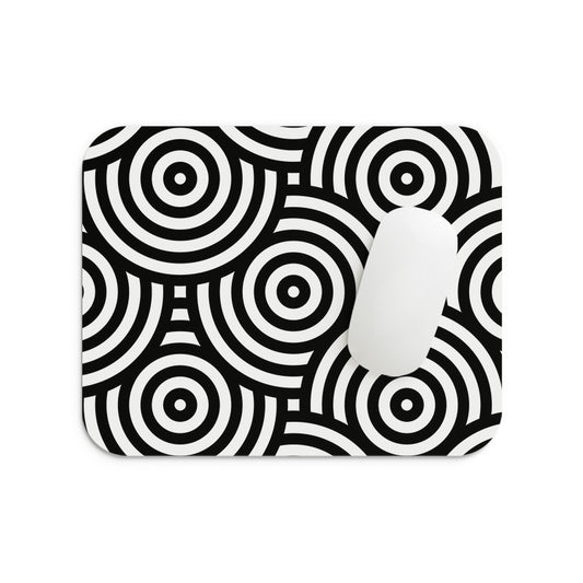 Black Circles Mouse Pad