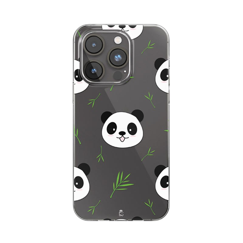 Cute Panda Face Clear Silicone Case
