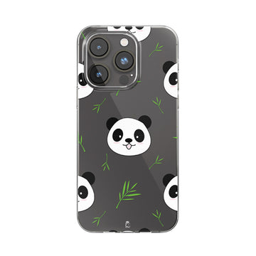 Cute Panda Face Clear Silicone Case